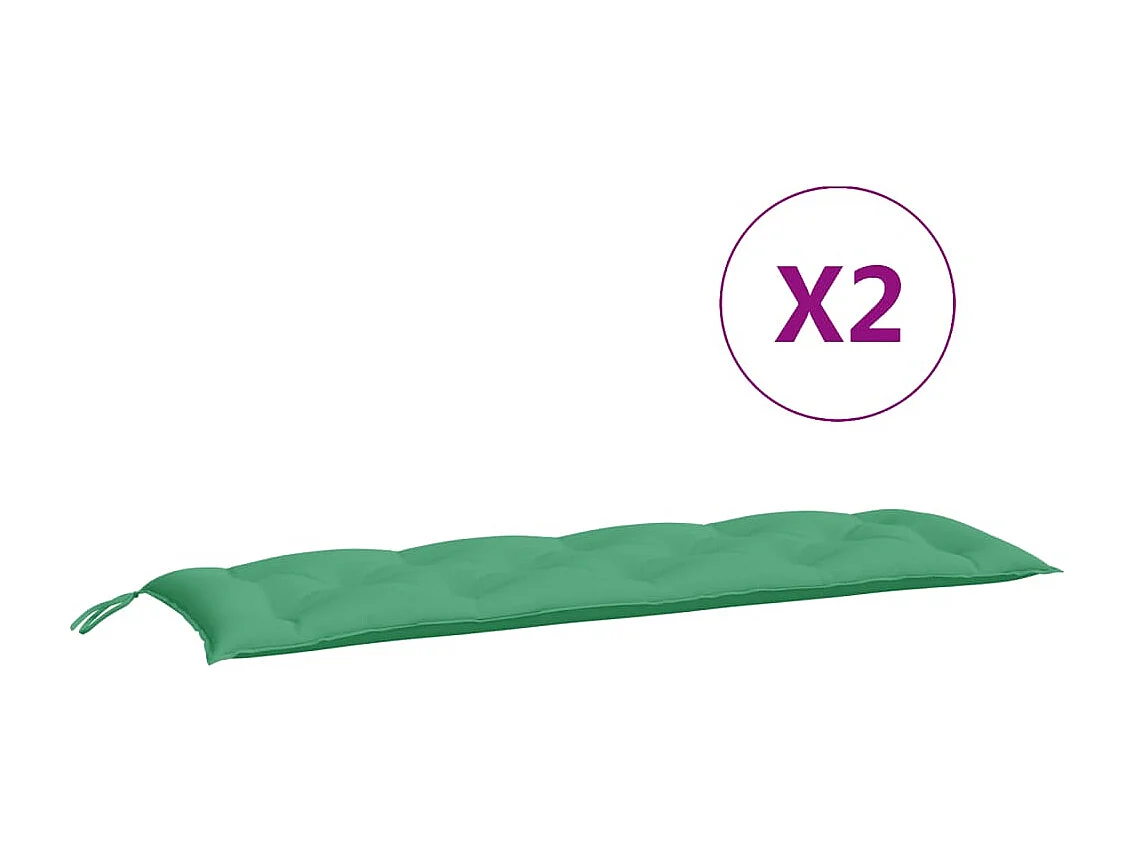 Almofadões banco jardim 2 pcs 150x50x7cm tecido oxford verde PT847019