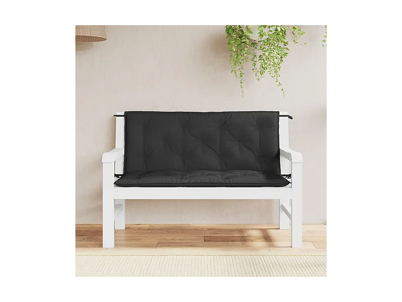 Almofadões banco jardim 2 pcs 120x50x7cm tecido oxford preto PT821210