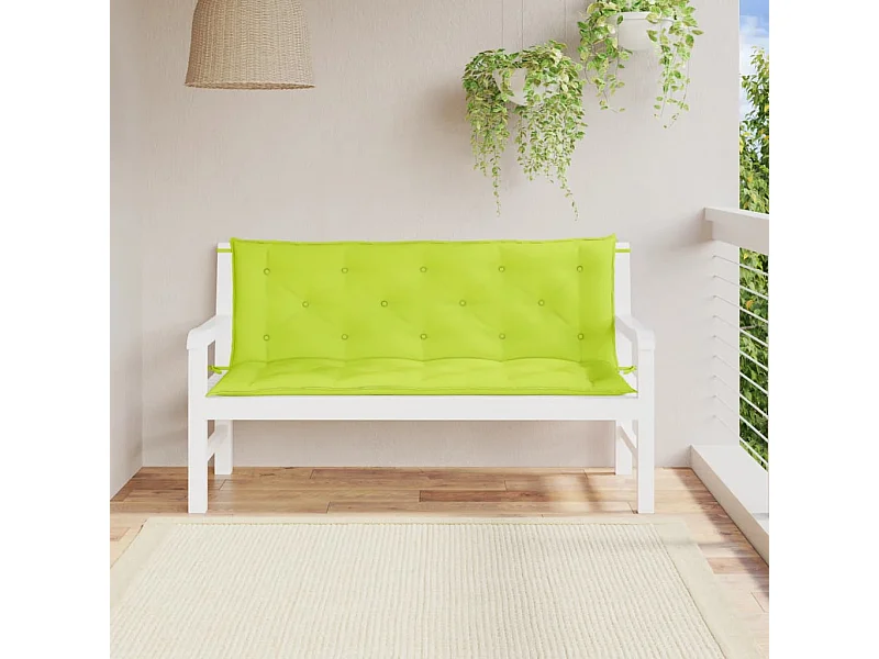 Tuinbankkussens 2 st 150x50x7 cm oxford stof heldergroen BE699627