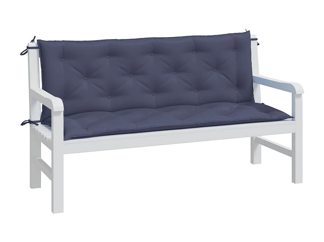 Coussins de banc de jardin lot de 2 bleu marine 150x50x7 cm FR189660