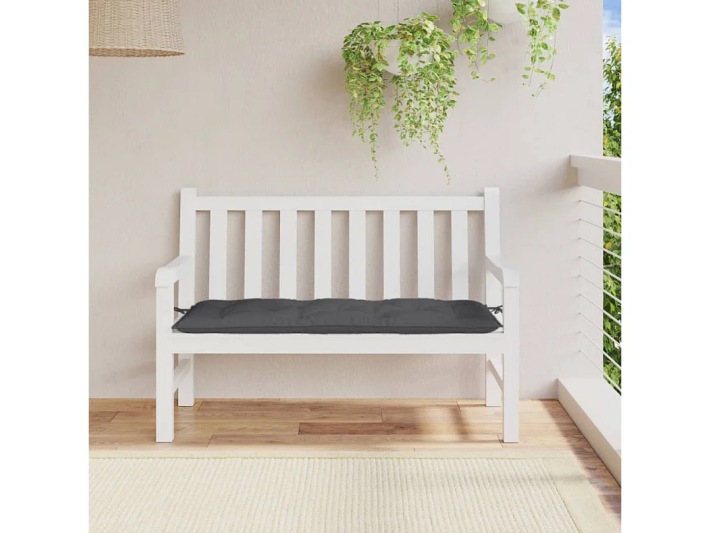 Coussin de banc de jardin anthracite mélangé 120x50x7 cm tissu FR281591