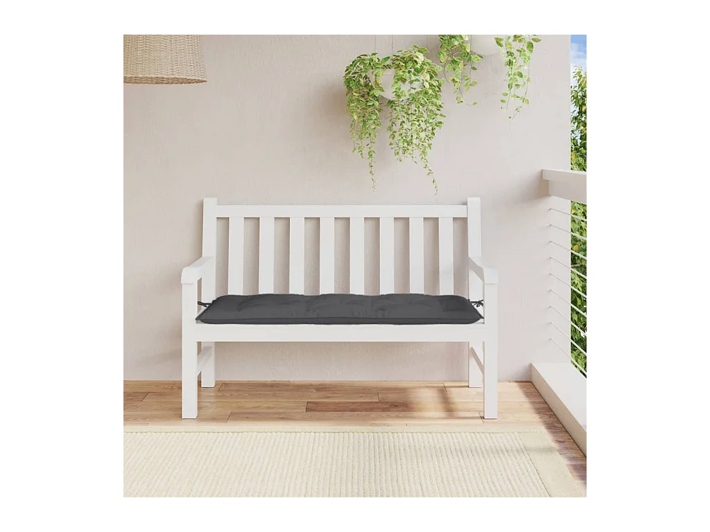 Coussin de banc de jardin anthracite mélangé 120x50x7 cm tissu FR281591