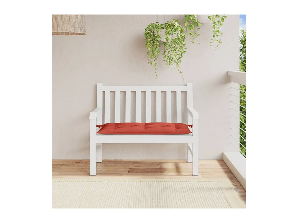Tuinbankkussen 100x50x7 cm stof gemêleerd rood BE901387