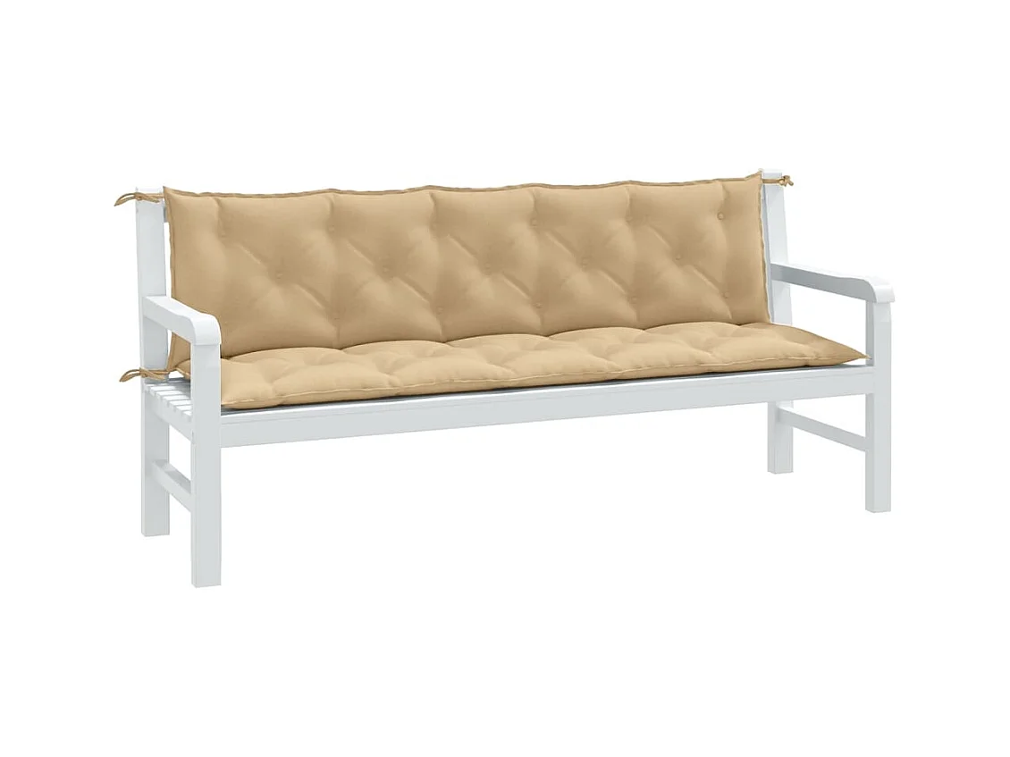 Coussins de banc de jardin lot de 2 beige mélangé tissu FR876422