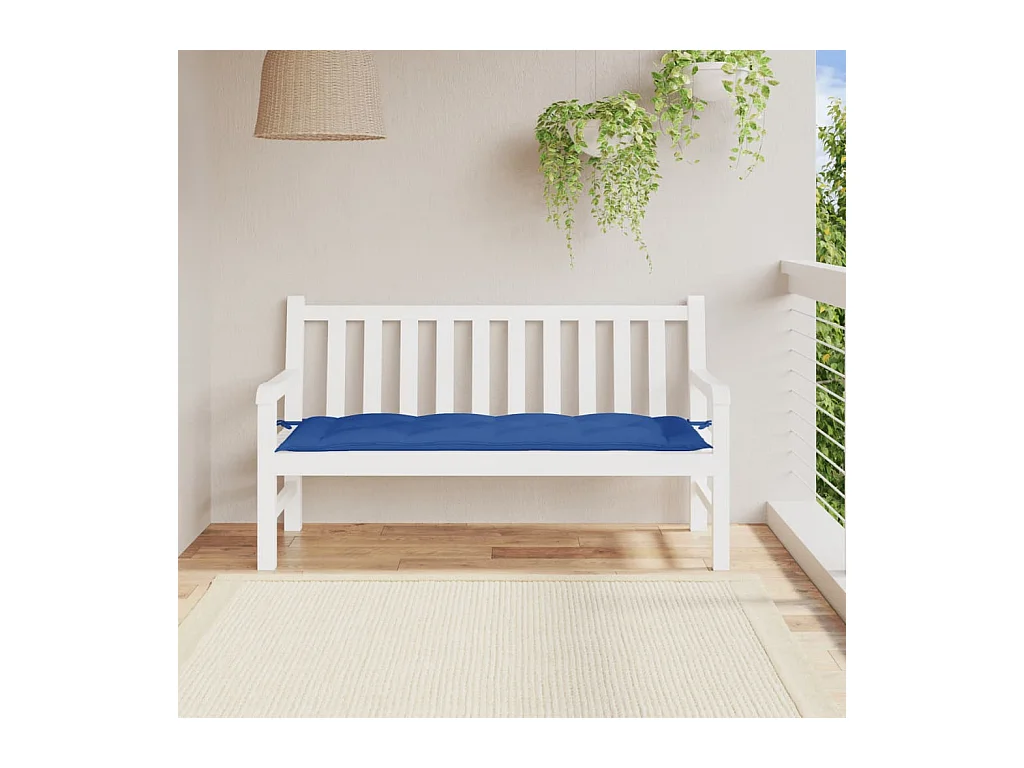 Coussin de banc de jardin bleu royal 150x50x7 cm tissu oxford FR130565