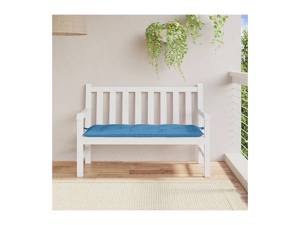 Tuinbankkussen 120x50x7 cm stof gemêleerd blauw BE283398