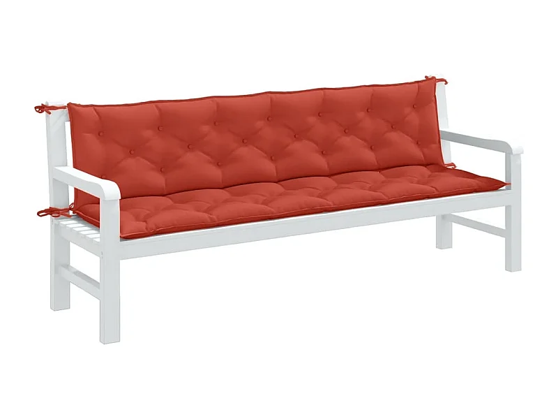 Coussins de banc de jardin lot de 2 rouge mélangé tissu FR779287