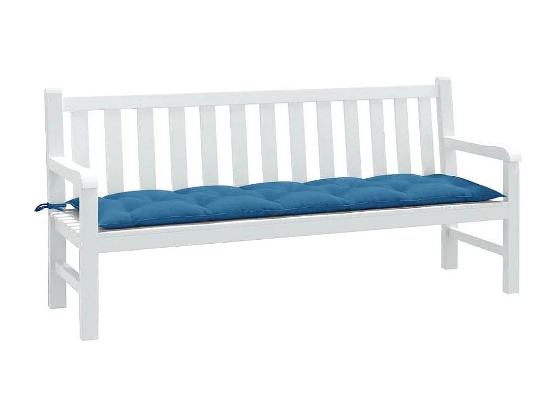 Coussin de banc de jardin bleu mélangé 180x50x7 cm tissu FR483161