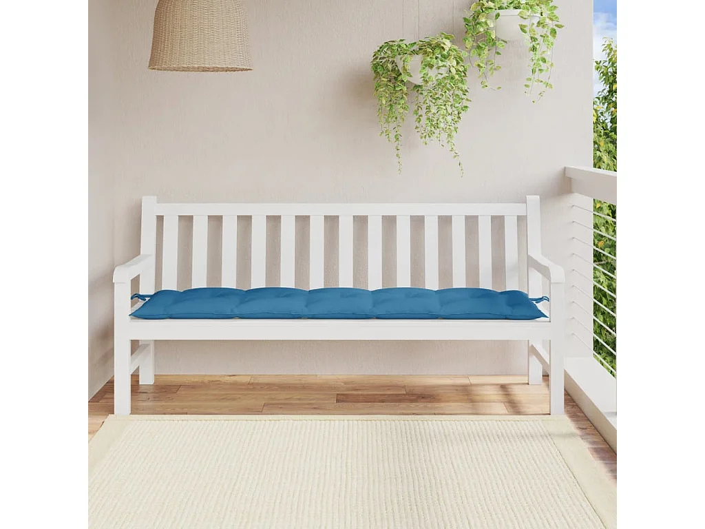 Coussin de banc de jardin bleu mélangé 180x50x7 cm tissu FR483161