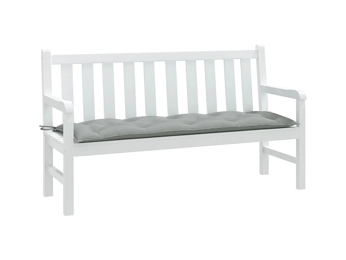 Coussin de banc de jardin gris clair mélangé 150x50x7 cm tissu FR240168