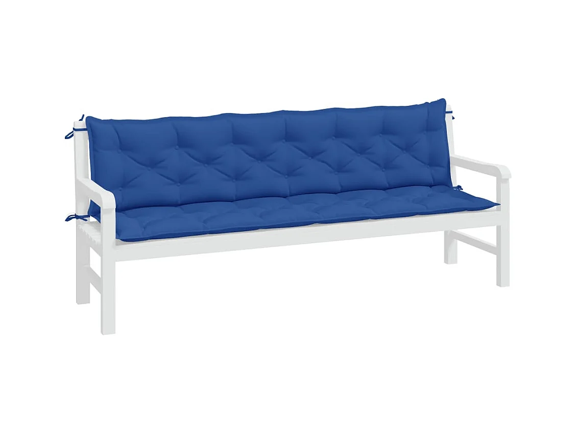 Tuinbankkussens 2 st 200x50x7 cm oxford stof blauw BE195235