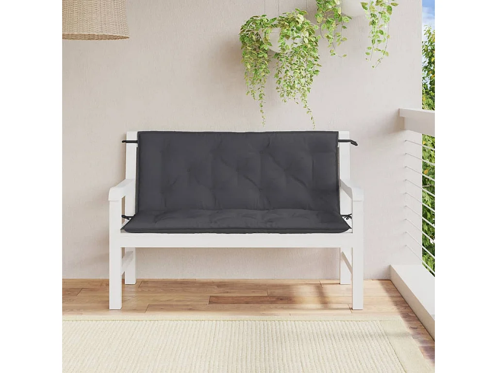 Coussins de banc de jardin lot de 2 anthracite mélangé tissu FR855400