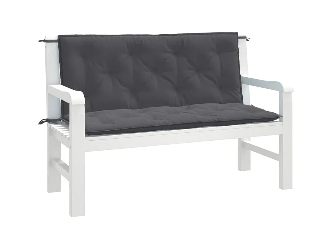 Coussins de banc de jardin lot de 2 anthracite mélangé tissu FR855400