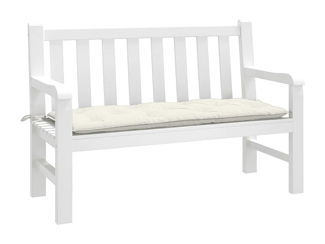Coussin de banc de jardin crème mélangé 120x50x7 cm tissu FR482269