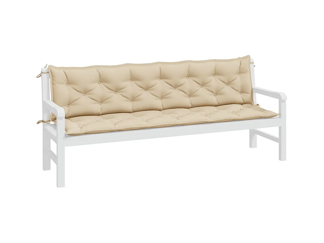Tuinbankkussens 2 st 200x50x7 cm oxford stof beige BE804184