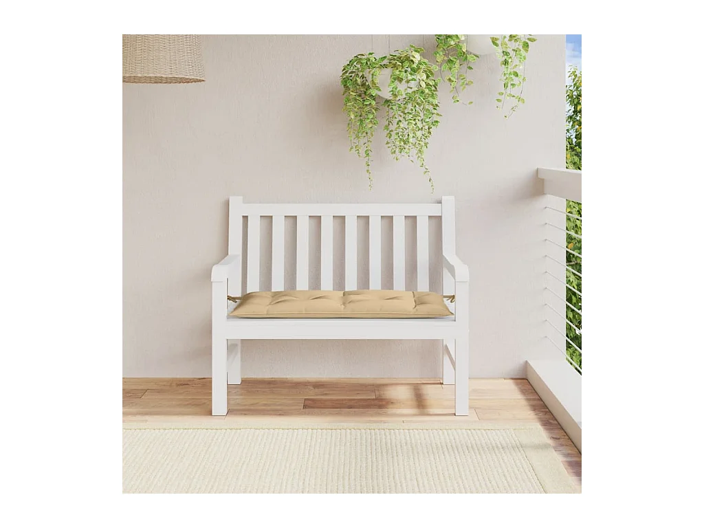 Coussin de banc de jardin beige mélangé 100x50x7 cm tissu FR610832