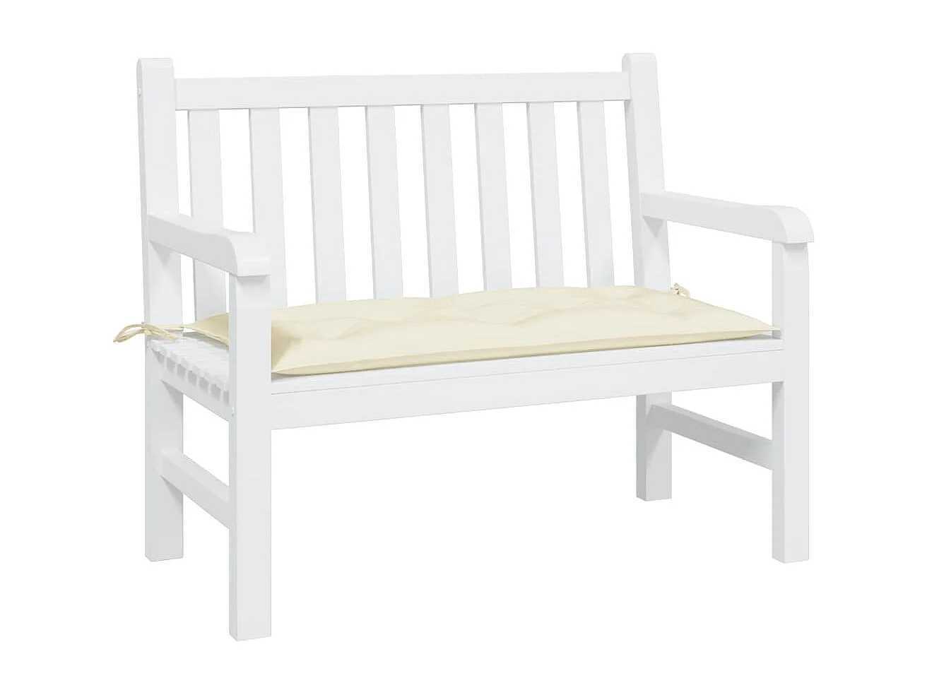 Coussin de banc de jardin blanc crème 110x50x7 cm tissu oxford FR532072