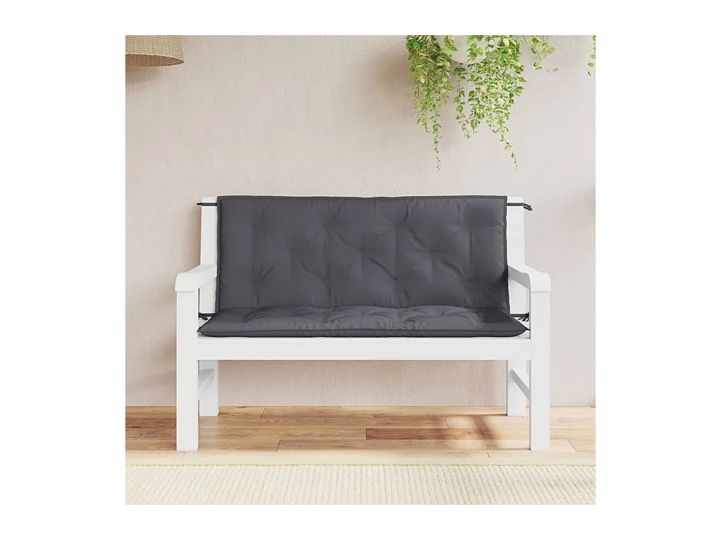 Coussins de banc de jardin lot de 2 anthracite tissu Oxford FR484198