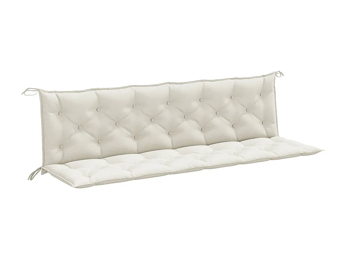 Almofadões banco jardim 2pcs 200x50x7cm mesclado tecido creme PT940266
