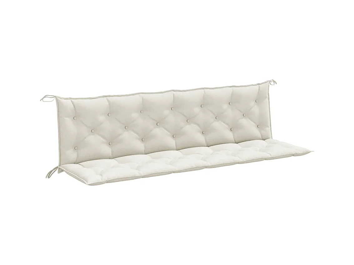 Tuinbankkussens 2 st 200x50x7 cm stof gemêleerd crèmekleurig BE191549