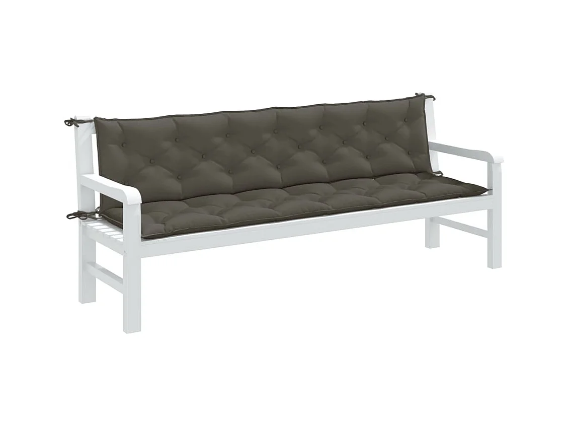 Coussins de banc de jardin lot de 2 gris foncé mélangé tissu FR264730