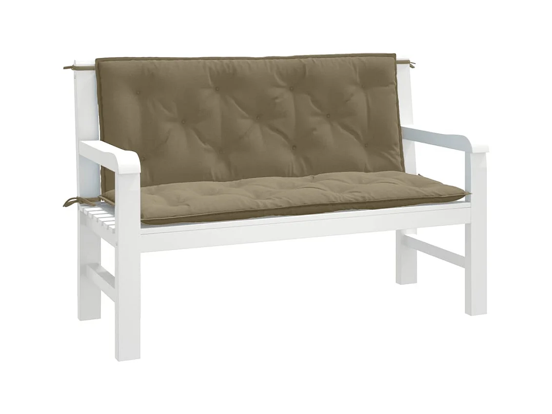 Coussins de banc de jardin lot de 2 taupe mélangé tissu FR702267