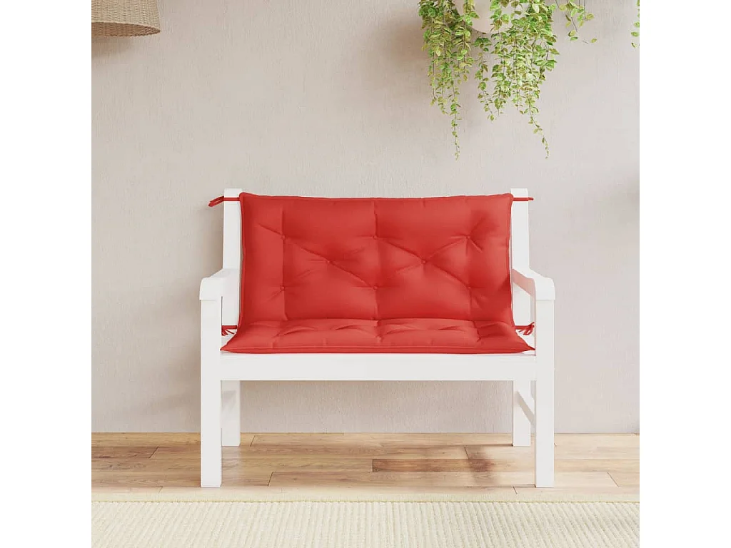 Coussins de banc jardin lot de 2 rouge 100x50x7 cm tissu Oxford FR543121