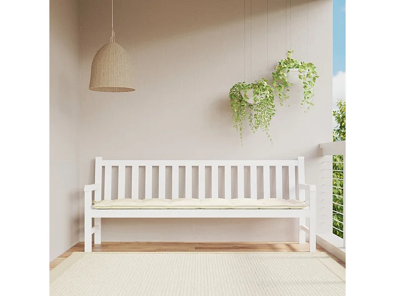 Coussin de banc de jardin crème 200x50x7 cm tissu oxford FR377100