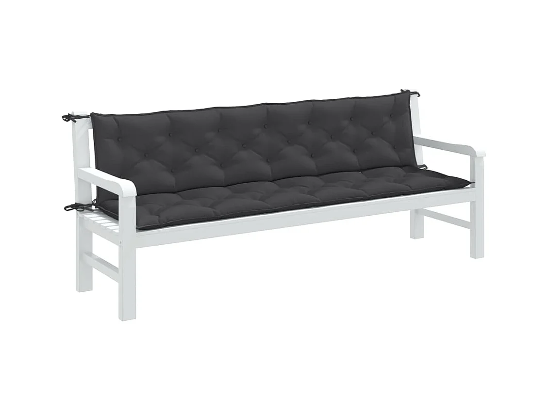 Coussins de banc de jardin lot de 2 anthracite mélangé tissu FR436017
