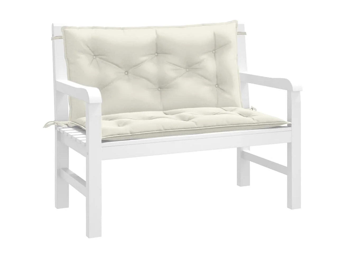 Cojines para banco jardín 2 uds tela crema melange 100x50x7 cm ES587560