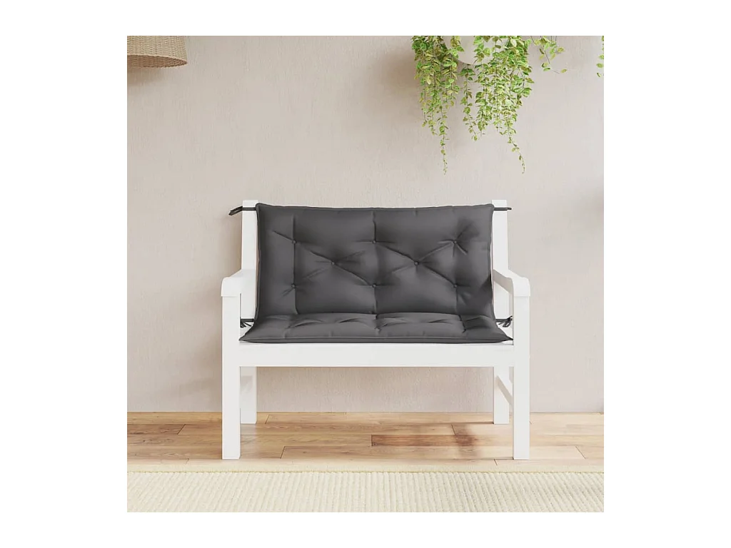 Coussins de banc de jardin lot de 2 anthracite tissu Oxford FR136159