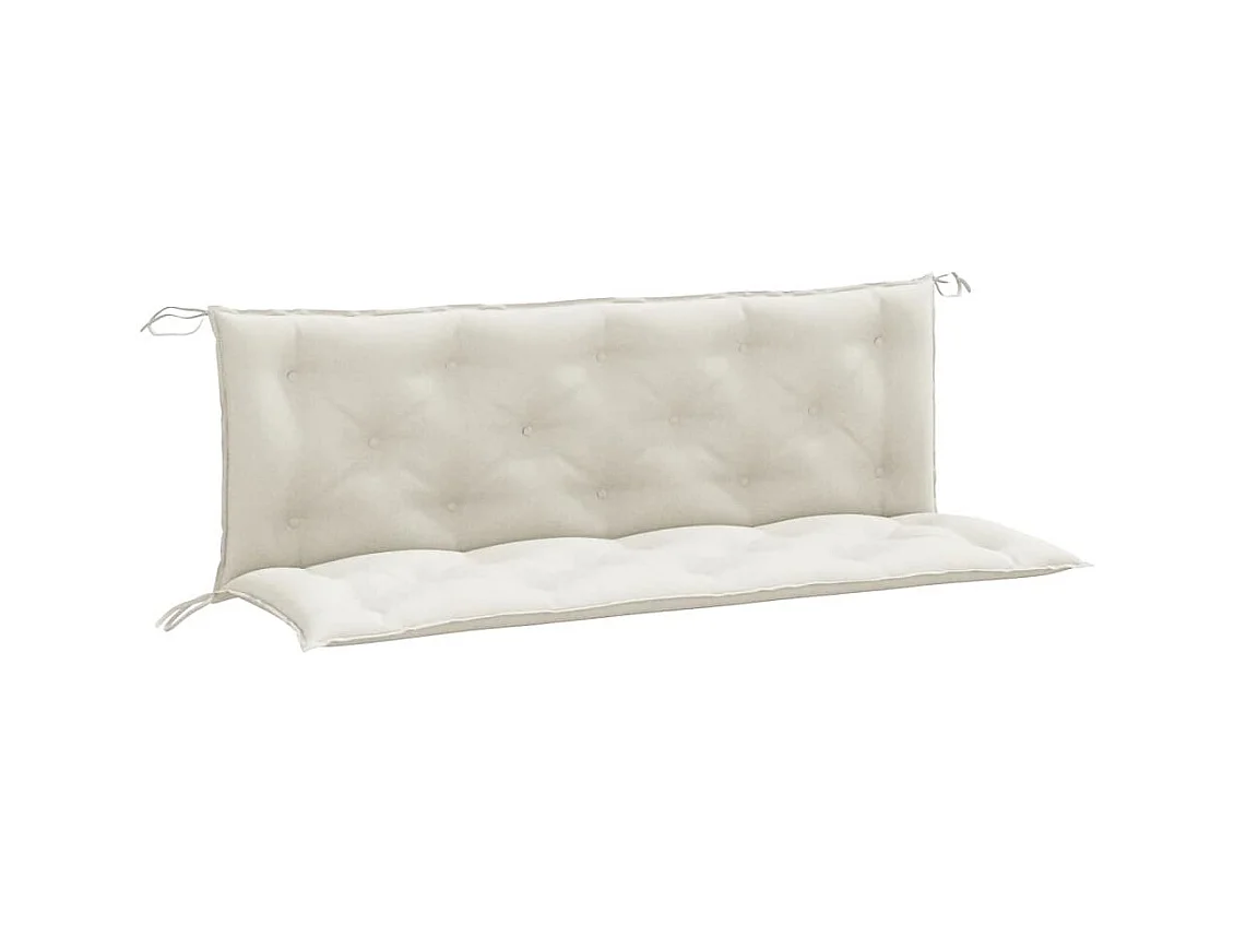 Tuinbankkussens 2 st 150x50x7 cm stof gemêleerd crèmekleurig BE263654