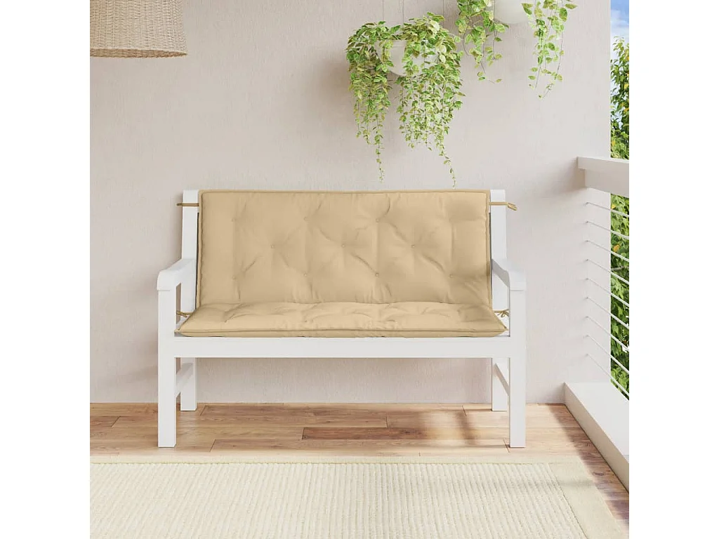 Coussins de banc de jardin lot de 2 beige mélangé tissu FR802738