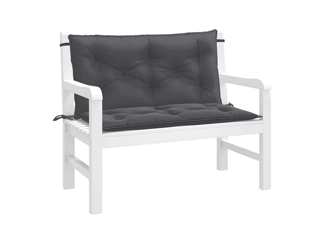 Coussins de banc de jardin lot de 2 anthracite mélangé tissu FR399175