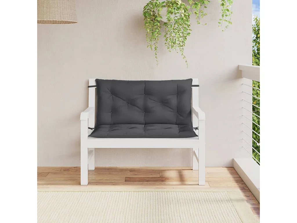 Coussins de banc de jardin lot de 2 anthracite mélangé tissu FR399175