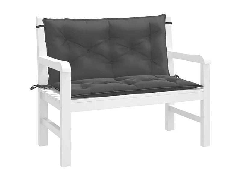 Coussins de banc de jardin lot de 2 anthracite mélangé tissu FR399175
