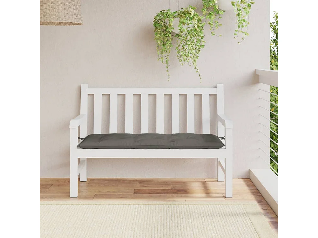 Coussin de banc de jardin gris foncé mélangé 120x50x7 cm tissu FR382865