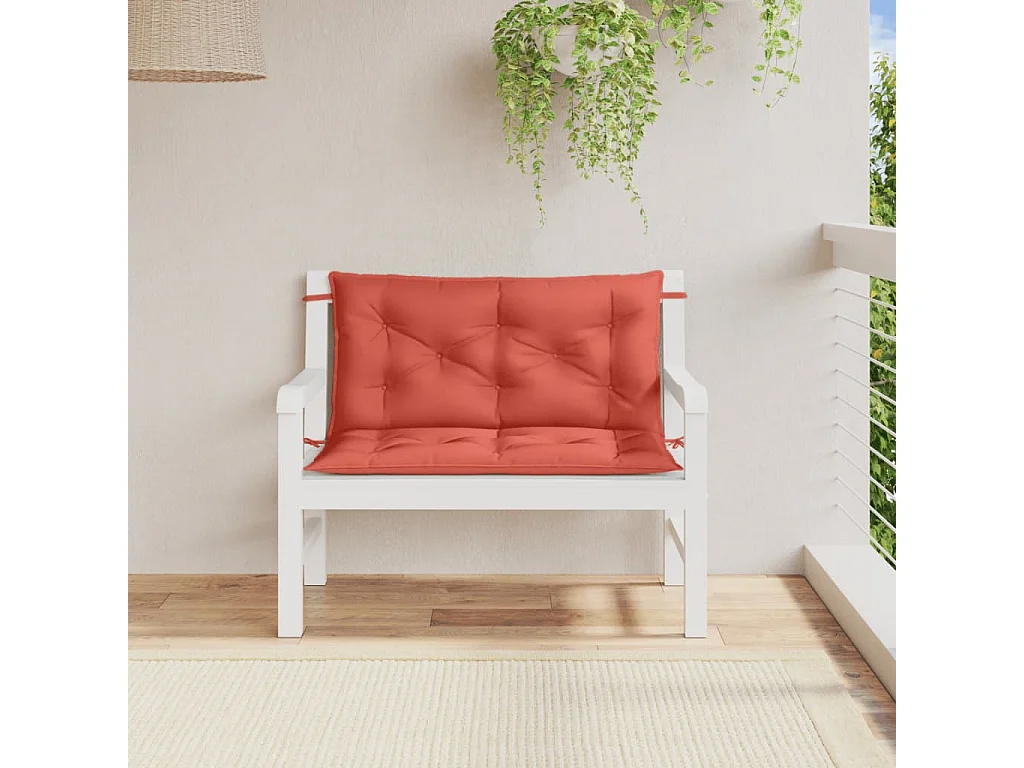 Coussins de banc de jardin lot de 2 rouge mélangé tissu FR631305