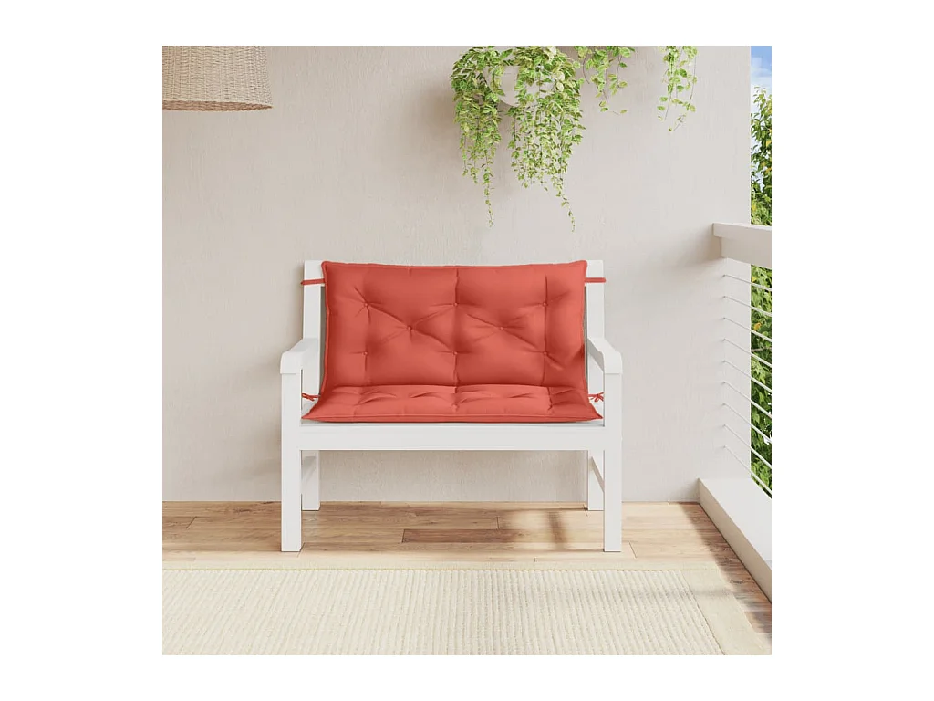 Coussins de banc de jardin lot de 2 rouge mélangé tissu FR631305