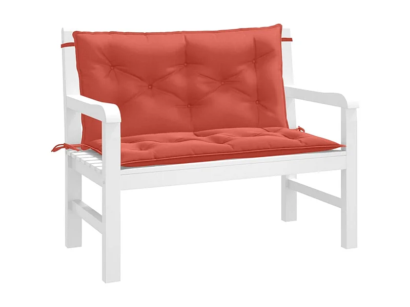 Coussins de banc de jardin lot de 2 rouge mélangé tissu FR631305