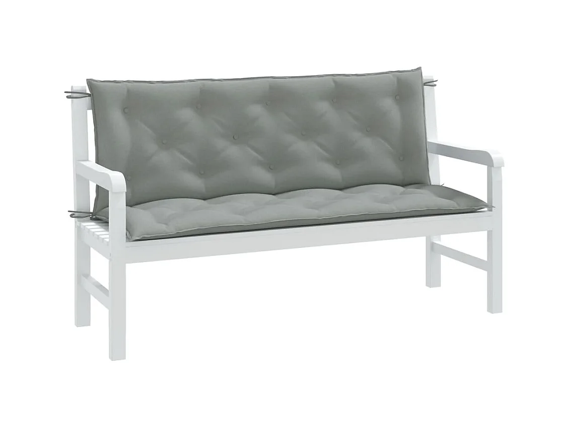 Coussins de banc de jardin lot de 2 gris clair mélangé tissu FR304753
