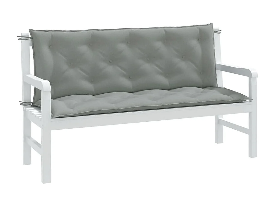 Coussins de banc de jardin lot de 2 gris clair mélangé tissu FR304753