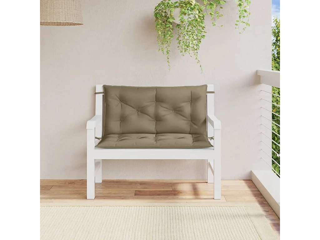 Coussins de banc de jardin lot de 2 taupe mélangé tissu FR211563