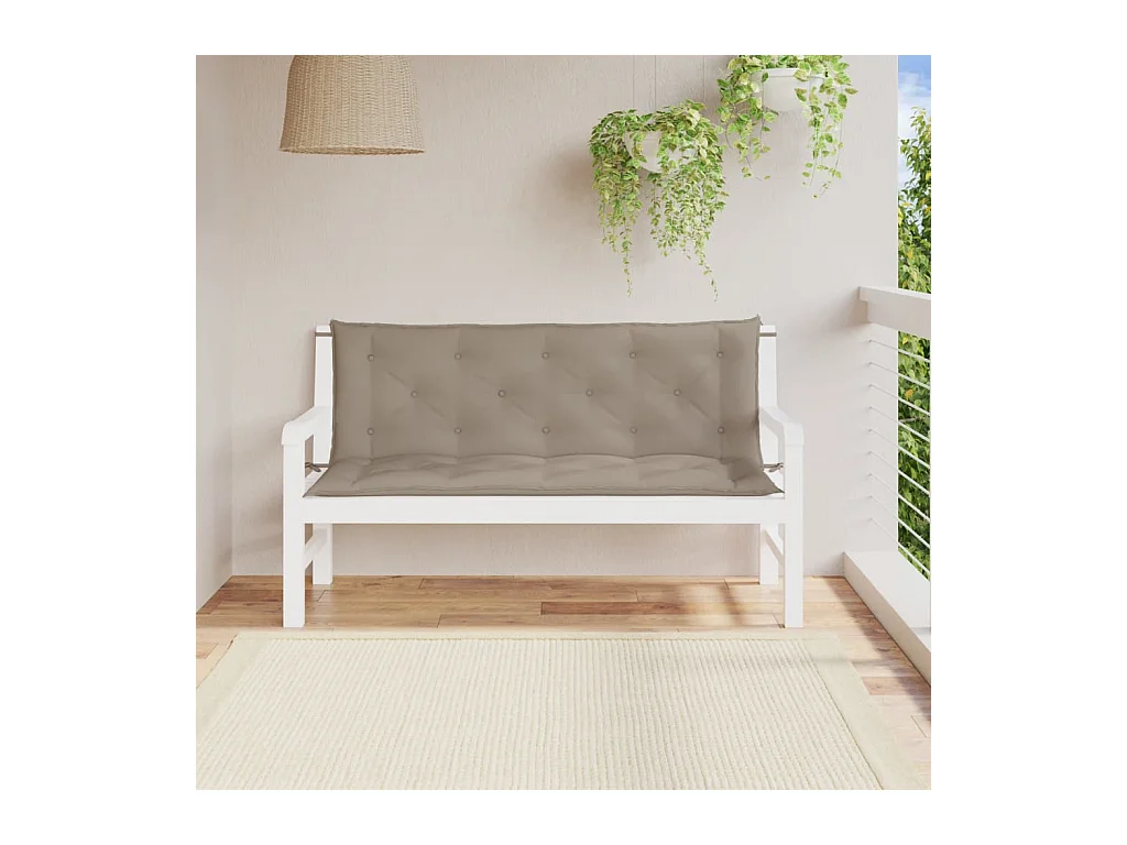 Coussins de banc jardin lot de 2 taupe 150x50x7 cm tissu Oxford FR673639
