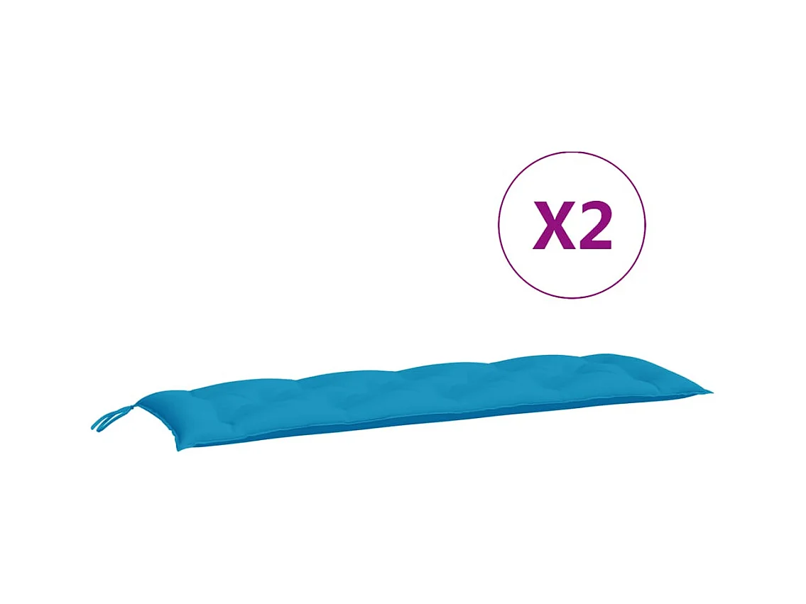 Tuinbankkussens 2 st 150x50x7 cm oxford stof lichtblauw BE101022
