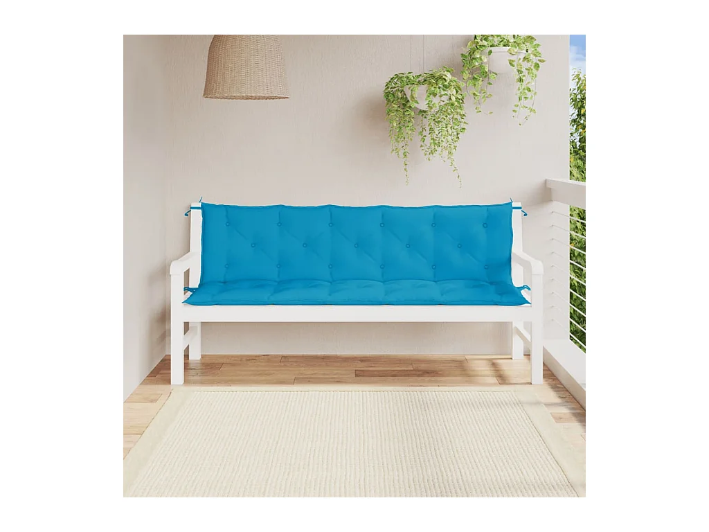 Coussins de banc de jardin lot de 2 bleu clair tissu Oxford FR250249
