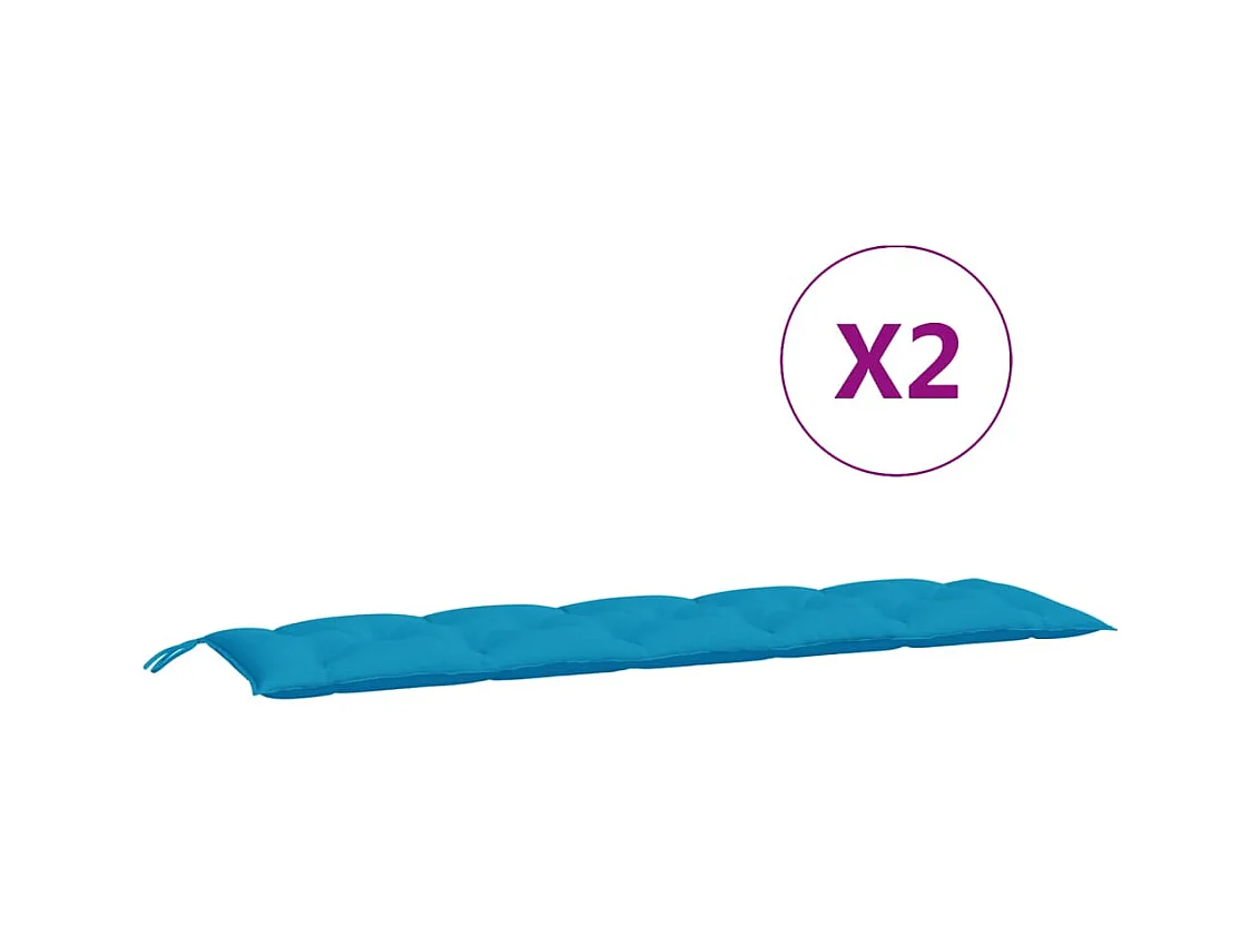 Coussins de banc de jardin lot de 2 bleu clair tissu Oxford FR250249