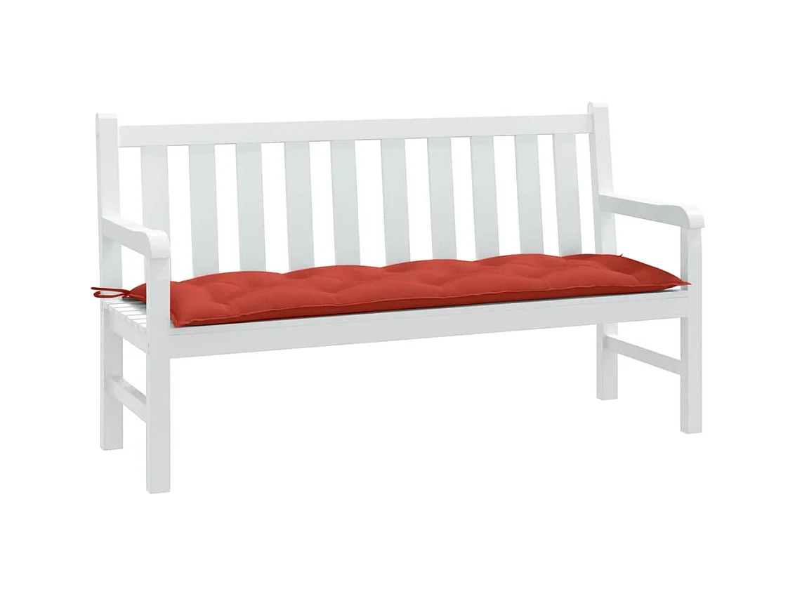 Coussin de banc de jardin rouge mélangé 150x50x7 cm tissu FR940147