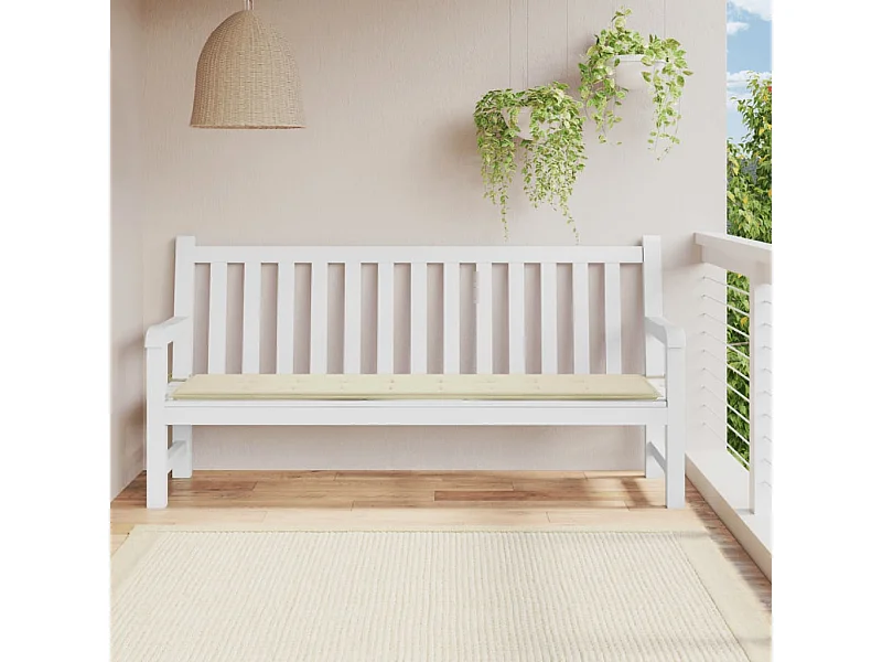 Almofadão p/ banco de jardim 200x50x3 cm tecido oxford creme PT948354