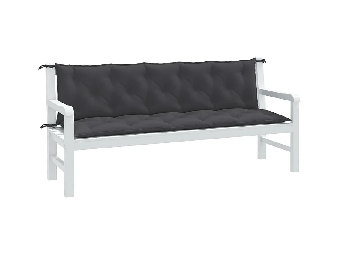 Coussins de banc de jardin lot de 2 anthracite mélangé tissu FR935882